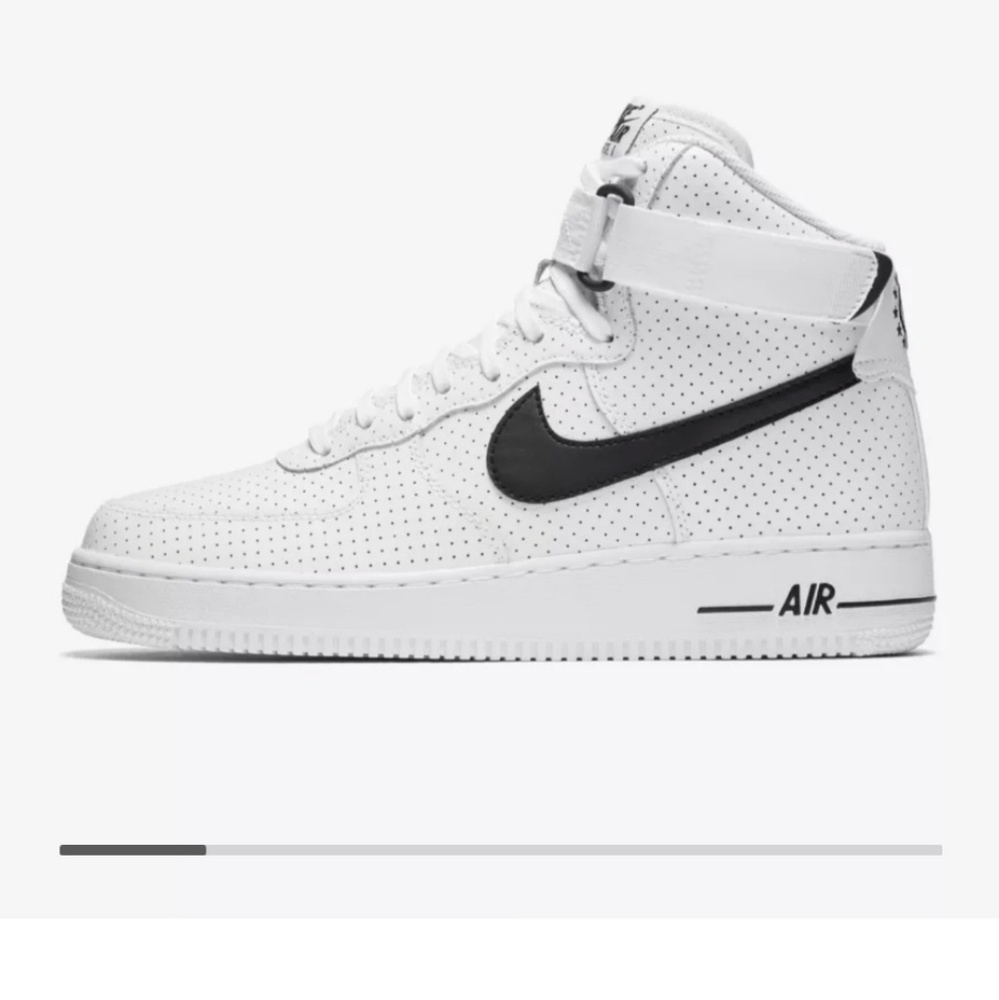 KIDS NIKE AIR FORCE 1 92 HIGH PERFORATED WHITE 6.5
